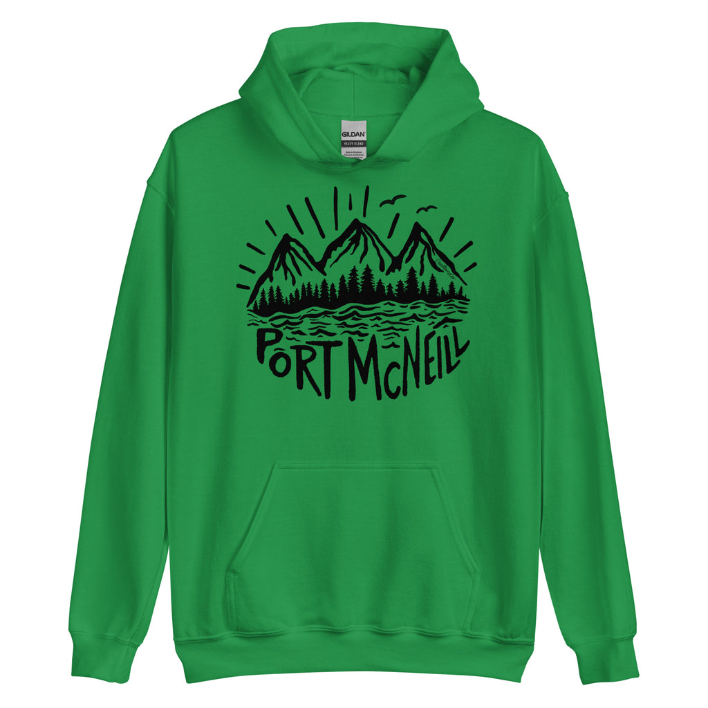 Port McNeill - Black and White - Unisex Hoodie