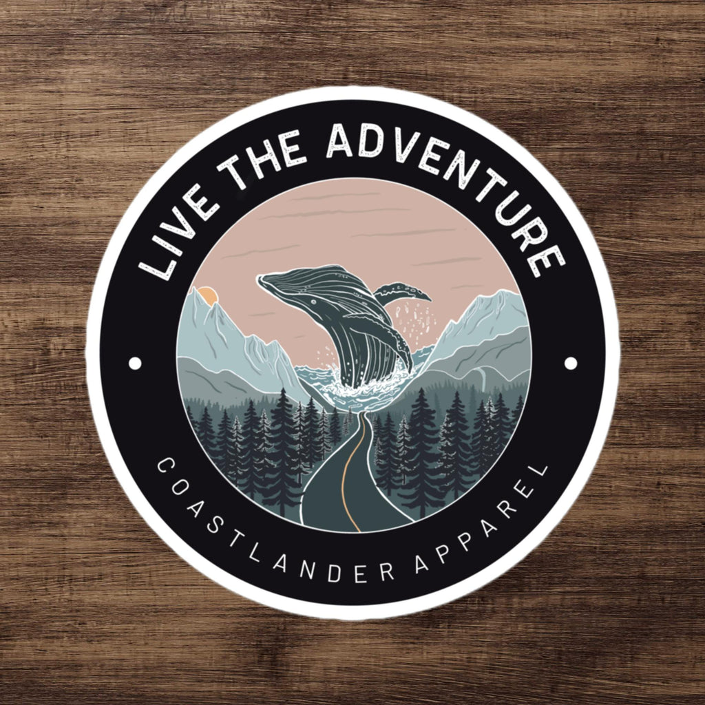 Live The Adventure - Whale & Highway Design - Sticker