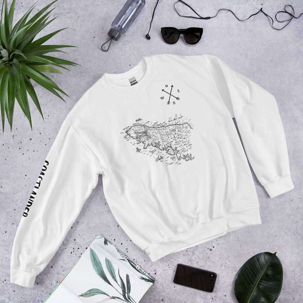 North Vancouver Island Map - Unisex Sweatshirt