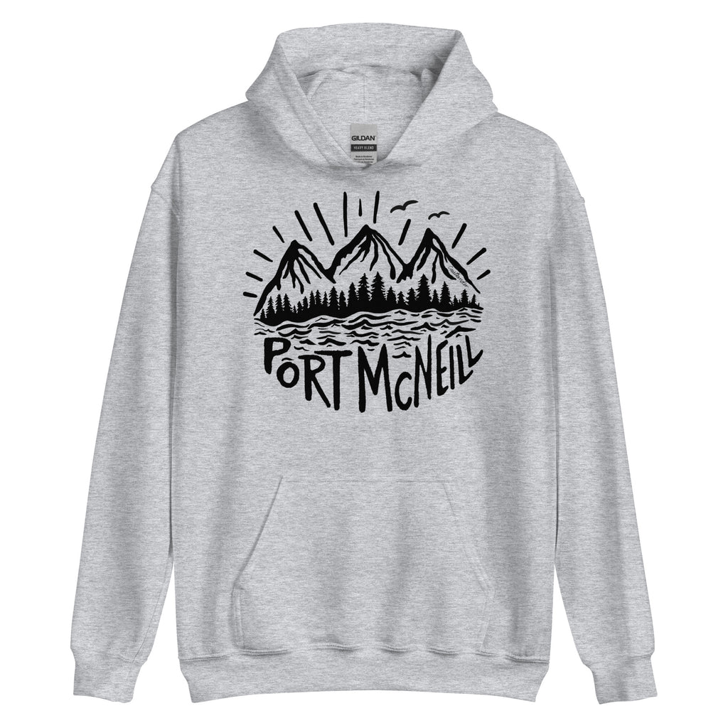 Port McNeill - Black and White - Unisex Hoodie