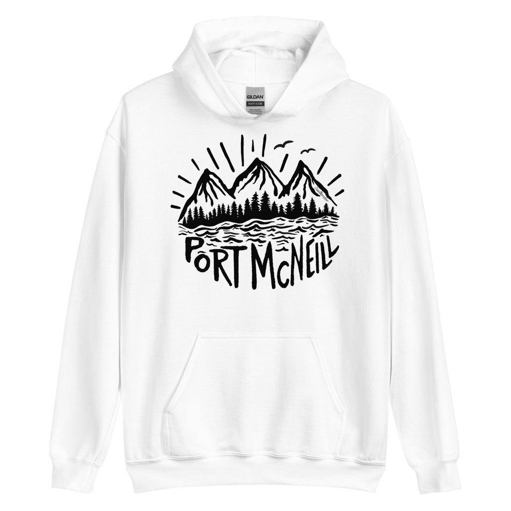 Port McNeill - Black and White - Unisex Hoodie