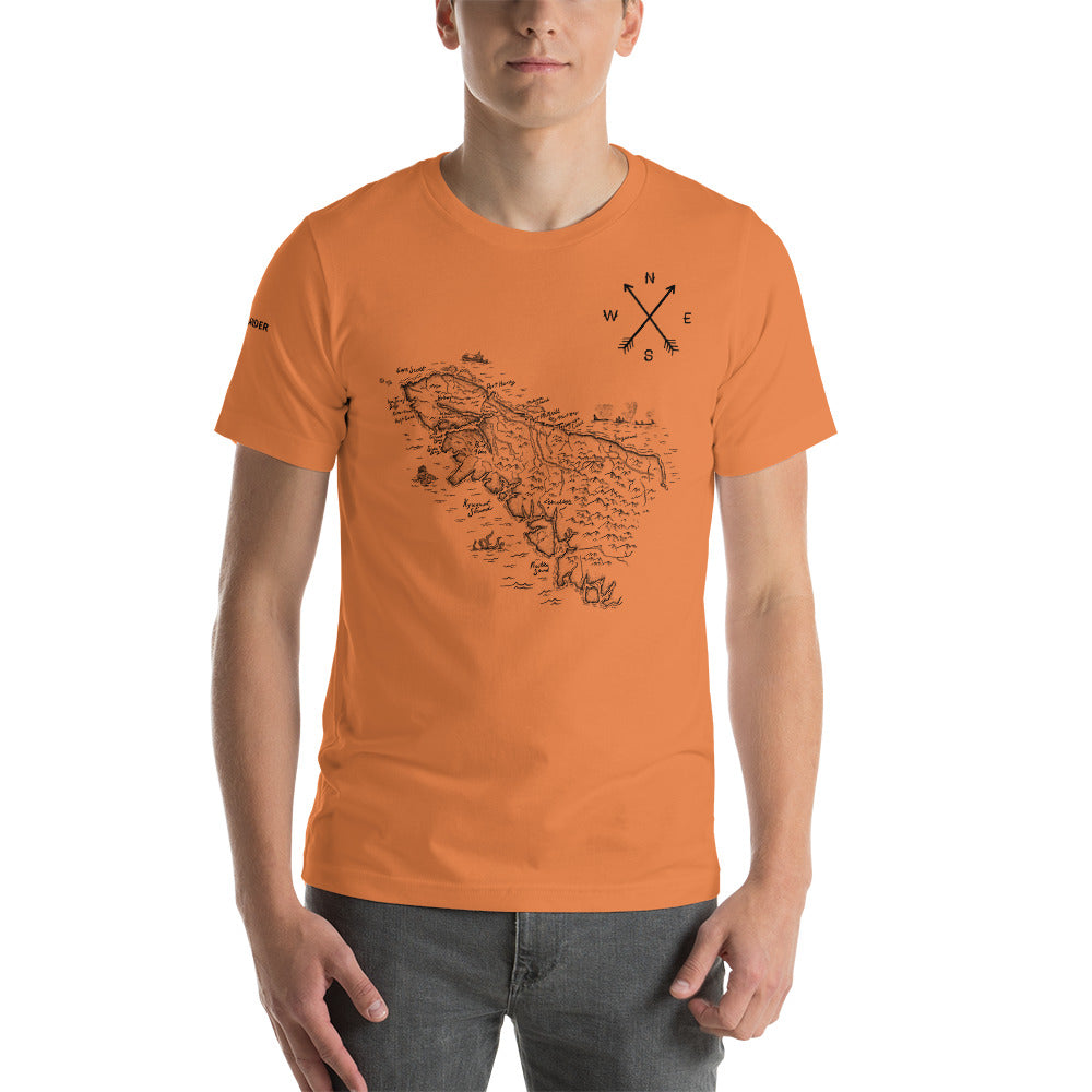 North Vancouver Island Map - Unisex t-shirt