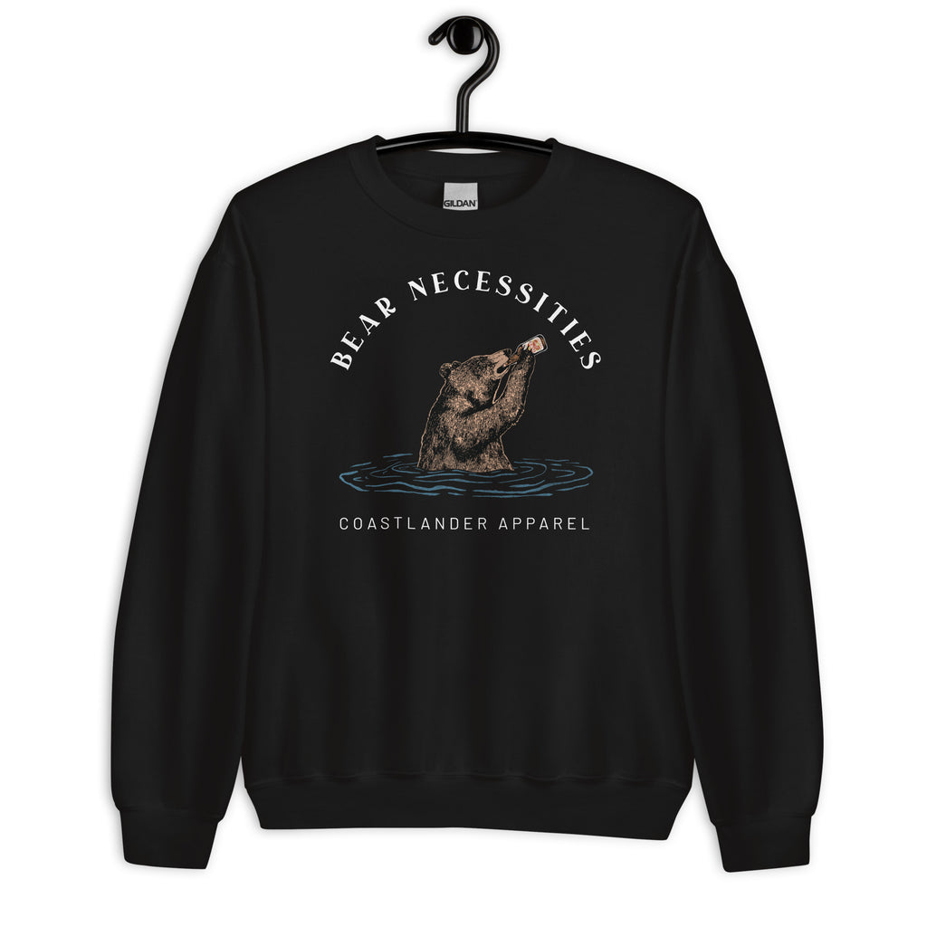 Bear Necessities - Bear Drinking Lucky Beer - Unisex Sweatshirt