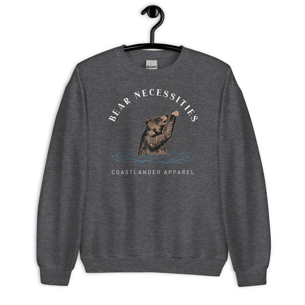 Bear Necessities - Bear Drinking Lucky Beer - Unisex Sweatshirt