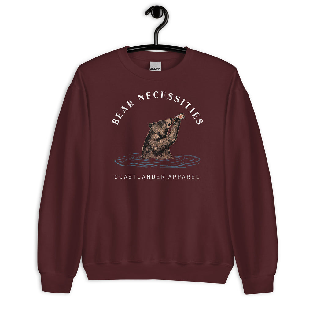 Bear Necessities - Bear Drinking Lucky Beer - Unisex Sweatshirt