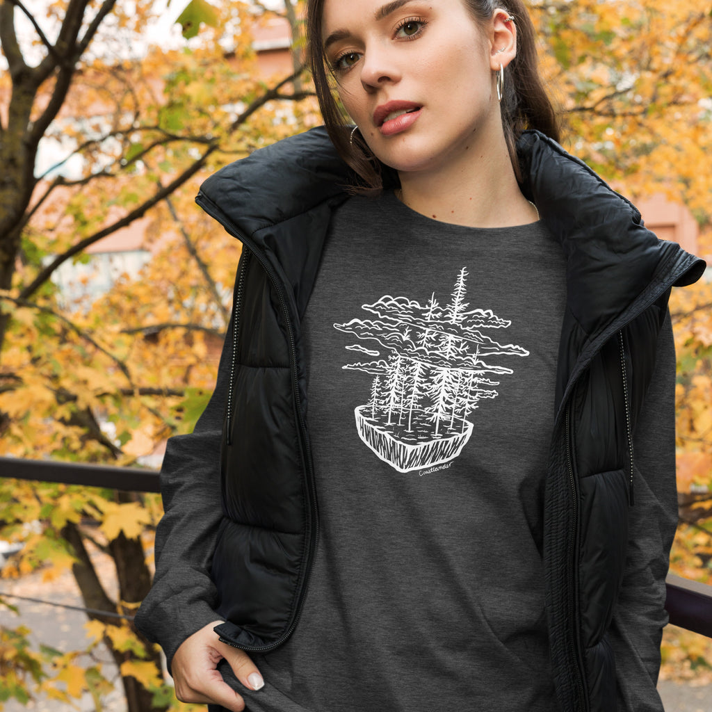 Clouds & Trees - White - Unisex Long Sleeve Tee