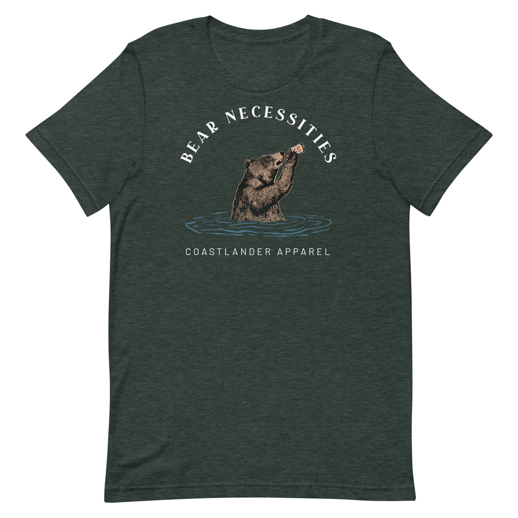 Bear Necessities - Bear Drinking Lucky Beer - Unisex t-shirt